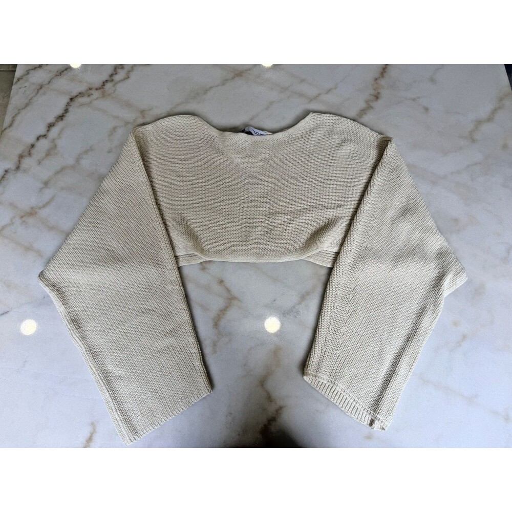 ZARA | Knit Crop Sweater Open Back • Sz SMALL